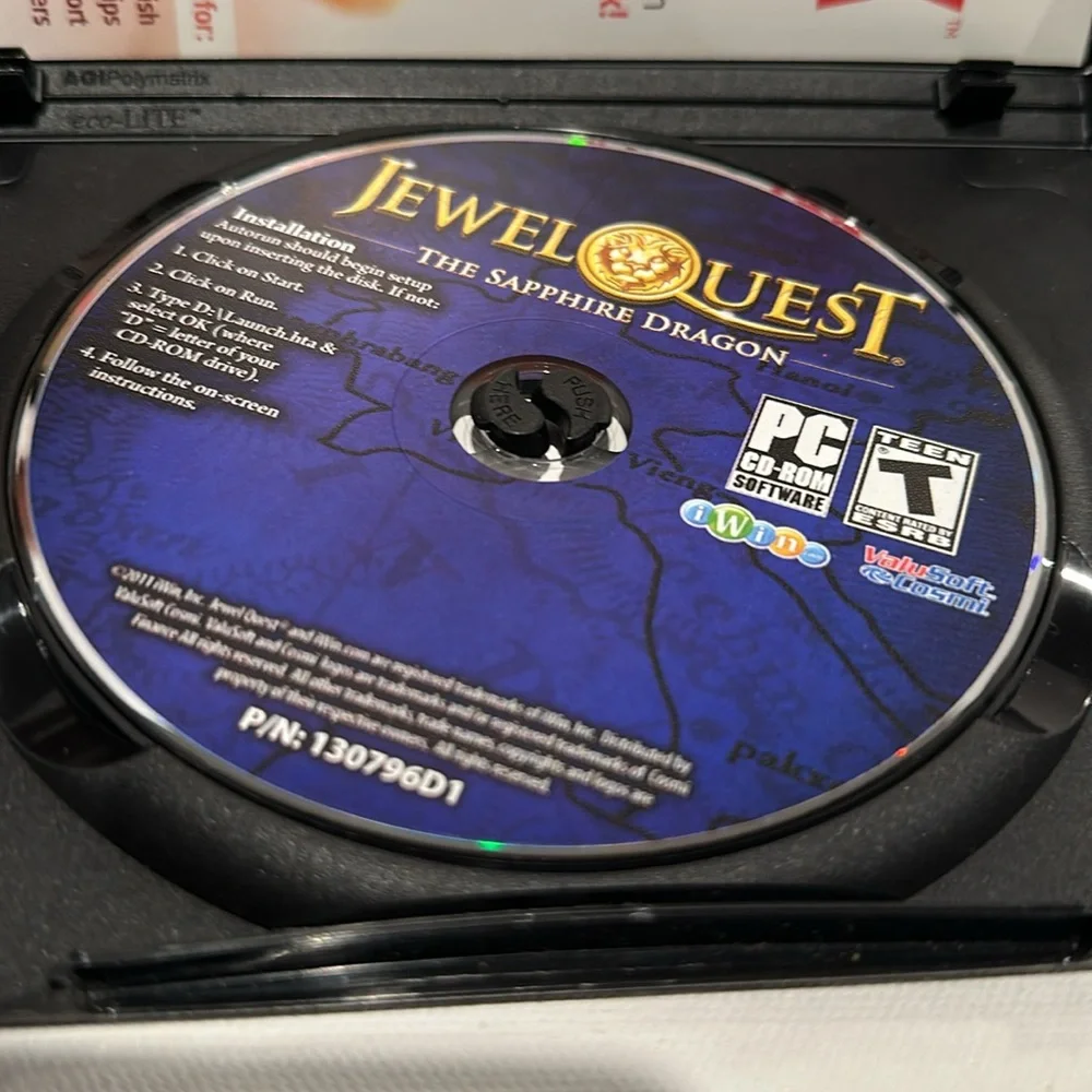 Used Jewel Quest The Sapphire Dragon PC CD-ROM Game.